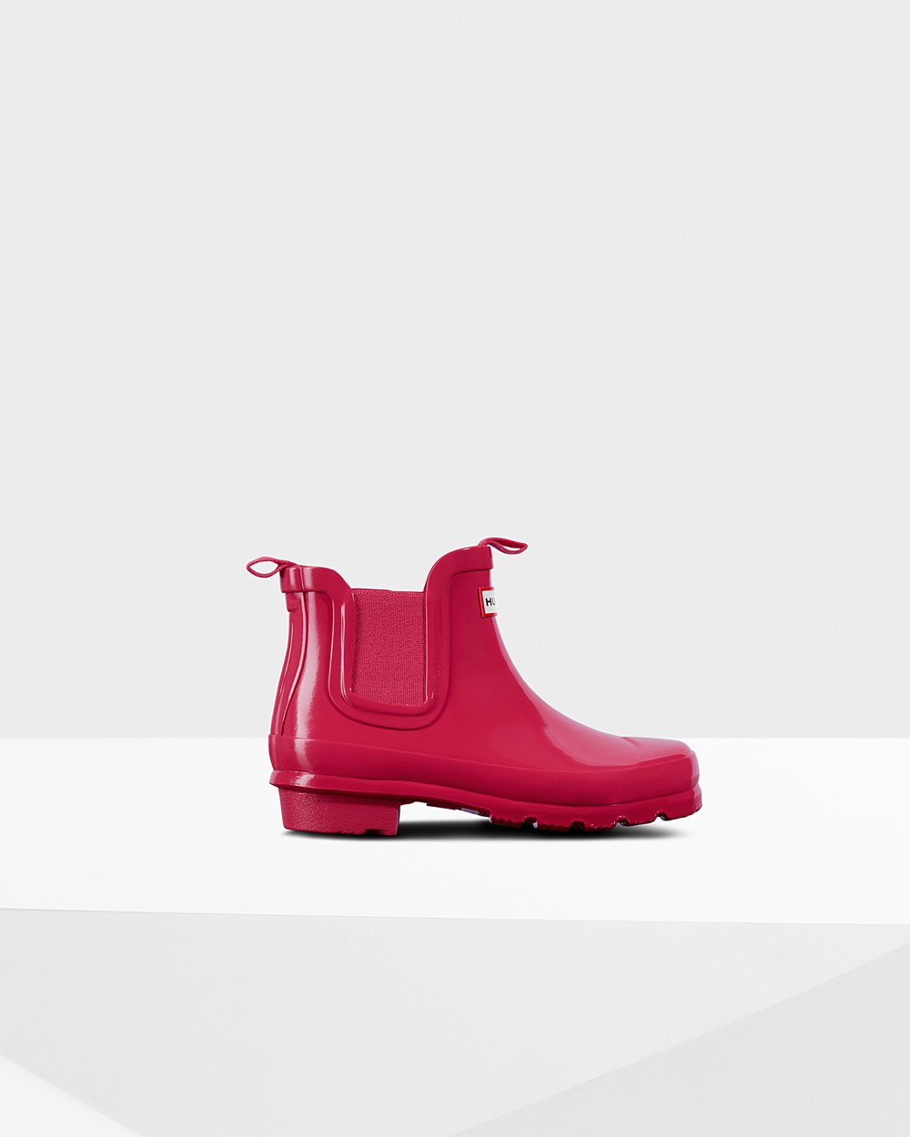 Bottes Chelsea Hunter Original Grands Gloss Enfant Rose VJKIDYG-46